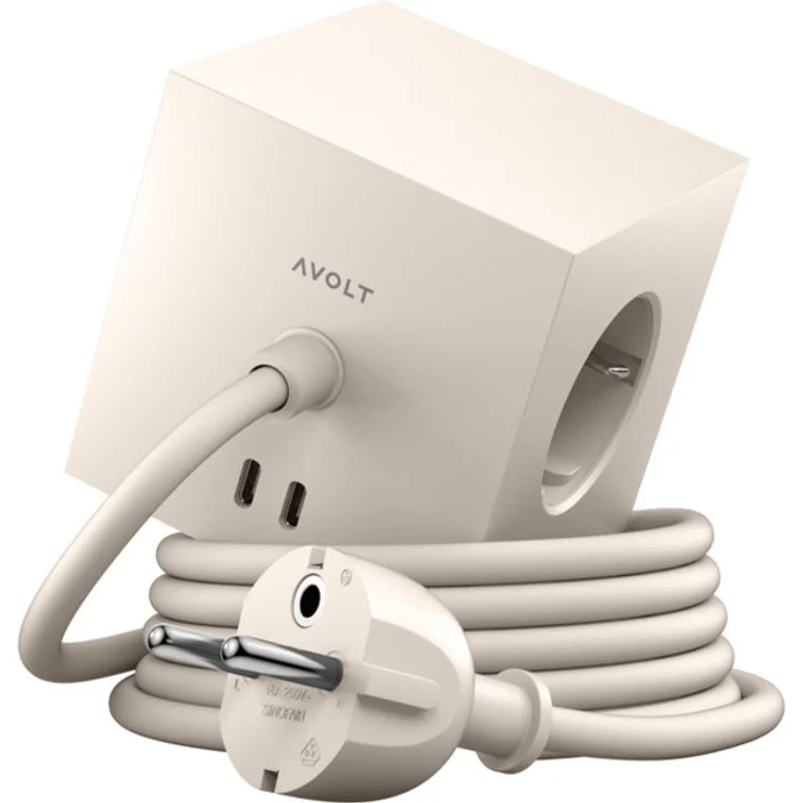 AVOLT Square 1 USB-C & Magnet Mehrfachsteckdose 5-fach (USB-Anschlüsse) - Grau – Bild 1