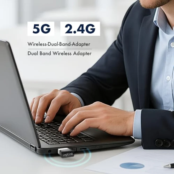 LogiLink WL0252, Ultra kleiner WLAN USB-Adapter mit 2 dBi PIFA-Antenne, 11ac Dual Band, bis zu 650 MBit/s, Plug & Play, unterstützt Windows, Linux und Mac OS – Bild 2