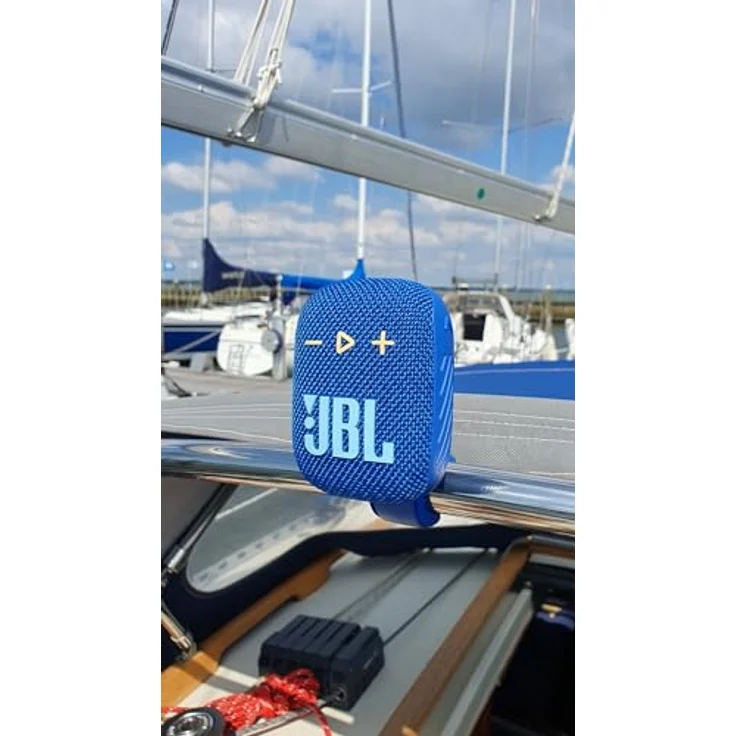 JBL Box Wind 3S Tragbarer Mini Bluetooth Lautsprecher Wasserdicht mit Clip für Sport, Fahrrad und Roller - Bass Boost - Blau – Bild 4