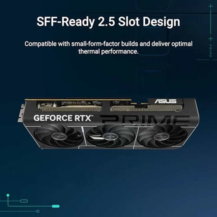 ASUS Prime GeForce RTX 5080 OC Edition 16GB GDDR7 Gaming Grafikkarte (Nvidia GeForce RTX5080, SFF-Ready, PCIe 5.0, 1x HDMI 2.1b, 3x DisplayPort 2.1a, Vapor Chamber, Dual-BIOS-Schalter, PRIME-RTX5080-O16G) – Bild 3