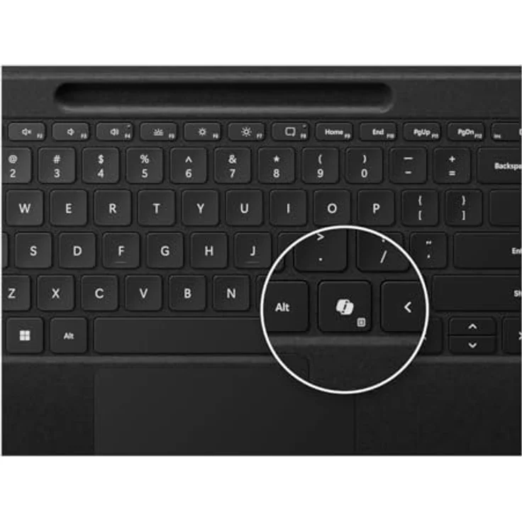 Microsoft Surface Pro Flex, AZERTY Tablet-Tastatur mit Touchpad, mechanischem Switch, Bluetooth LE, hinterleuchtet, Schwarz – Bild 1