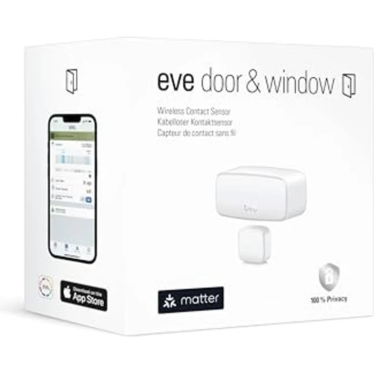 EVE Door & Window, Smarter Tür-/Fensterkontakt mit Matter und Thread-Technologie, Weiß – Bild 10