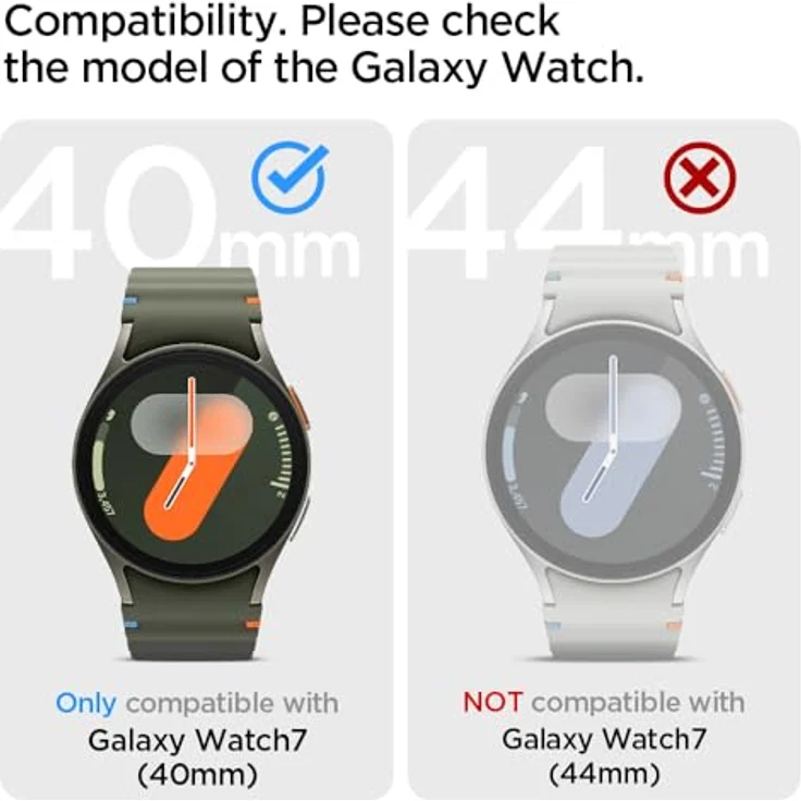 Spigen Rugged Armor Pro Hülle mit Armband für Samsung Galaxy Watch 7 40mm (2024) - Matt Schwarz, Stoßfestes TPU & präzise Ausschnitte - Preisvergleich – Bild 2