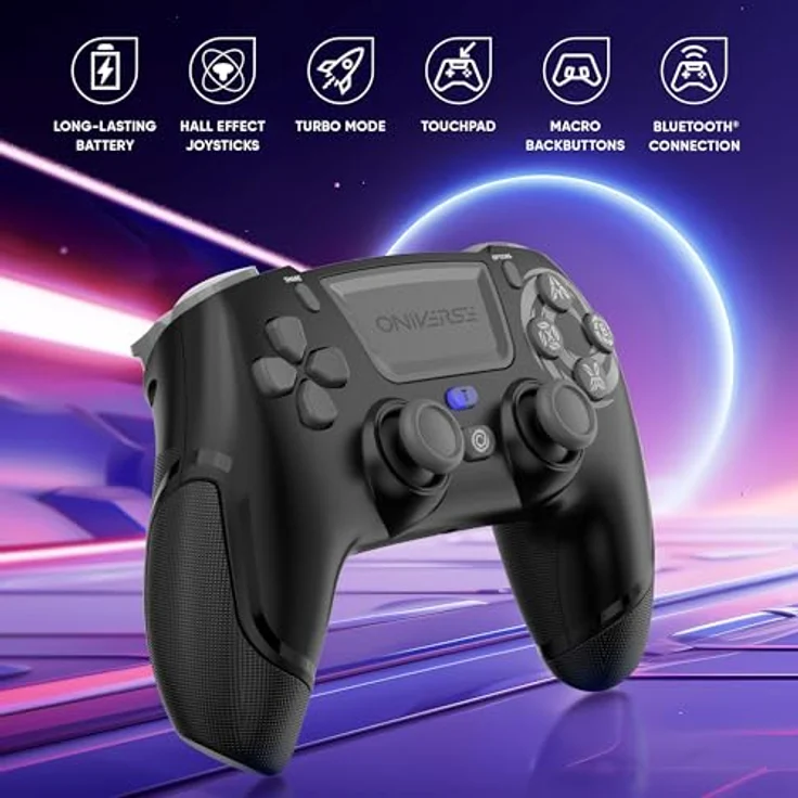 Oniverse Revolt V2, Gaming Controller für iOS, PC, PS4 und Android, kabellos, Schwarz – Bild 6