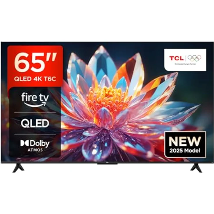 TCL 65T6C QLED 4K UHD TV mit Dolby Atmos, Fire TV, AirPlay 2, Alexa-Sprachsteuerung & 97% DCI-P3 – Bild 1