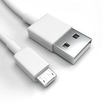 Justcom Micro-USB Ladekabel für Samsung Galaxy A7 2018, 50 cm, Weiß, Schnellladen bis 1,5 A, USB 2.0 Datenkabel