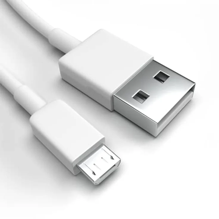 Justcom Micro-USB Ladekabel für Samsung Galaxy A7 2018, 2 m, weiß, Schnellladekabel mit Hi-Speed Datenübertragung bis 480 Mbit/s – Bild 1