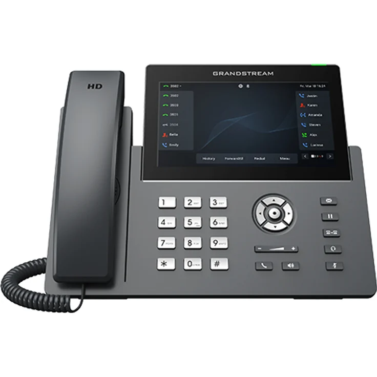 Grandstream GRP2670 IP-Telefon, Schwarz, Kabelgebundenes Mobilteil mit 12 Zeilen, TFT-Display, 2000 Einträgen im Telefonbuch