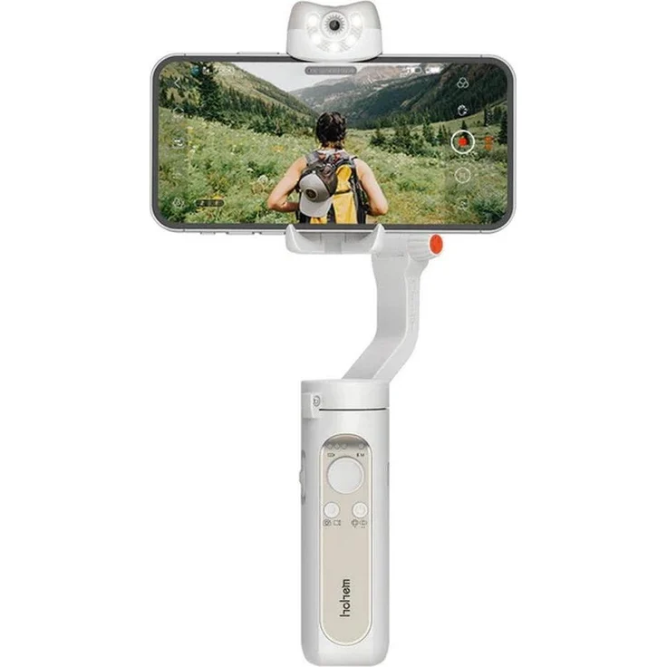 Hohem iSteady V2S Gimbal für Smartphones, 3-Achsen-Stabilisierung, AI-Tracking ohne App, Weiß