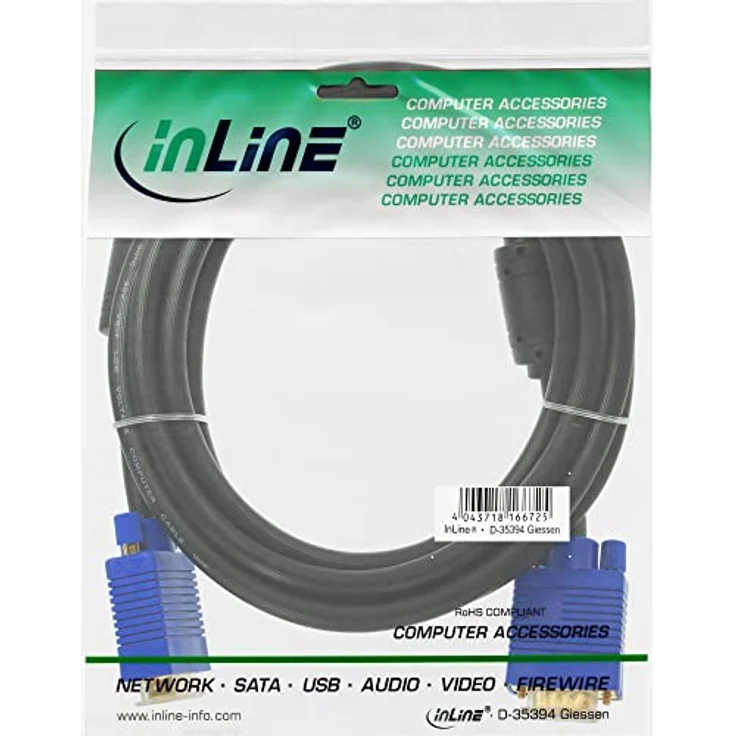 InLine S-VGA Kabel PREMIUM vergoldete Stecker 15pol HD St-St 3m – Bild 3