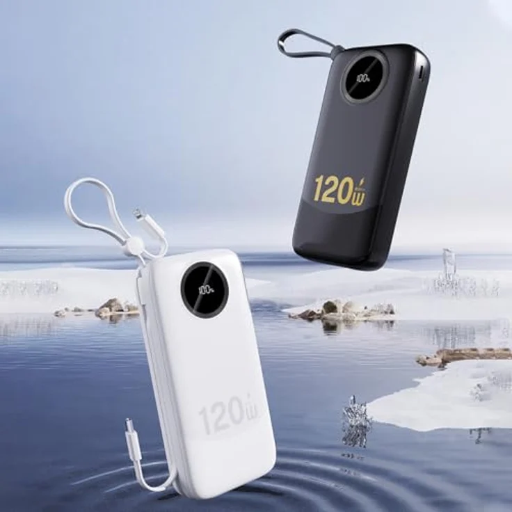 Dudao K13Pro 20000mAh Powerbank mit integrierten Kabeln, Schnellladeunterstützung und LED-Anzeige, Weiß – Bild 6