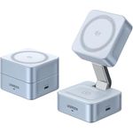 UGREEN MagFlow 2-in-1 MagSafe Ladegerät 25W, Qi2 zertifizierte kabellose Ladestation mit 70° Neigungsverstellung, für iPhone 16-17-Serie und AirPods, mit 1m Kabel