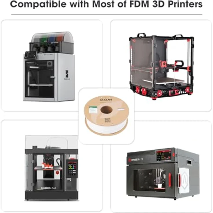 eSUN ASA+ Filament 1.75mm, Wetterbeständiges 3D Drucker Filament, 1KG Spule (2.2 LBS), Kaltes Weiß, Hohe Zwischenschichtfestigkeit und Maßgenauigkeit – Bild 5