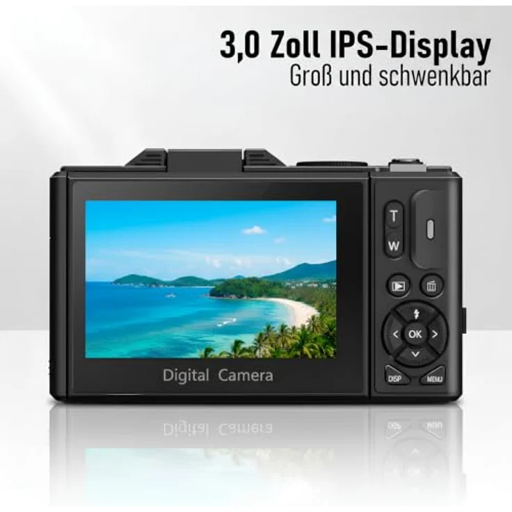 Senzo Digitalkamera 5K, 75MP, 18x Zoom, 60FPS, kompakt mit WiFi und 64GB Speicher – Bild 2
