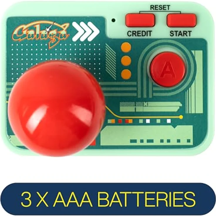 Fizz Creations Galaga Plug and Play, HDMI Konsole mit kabellosem Joystickcontroller für nostalgisches Arcade-Shooting – Bild 4
