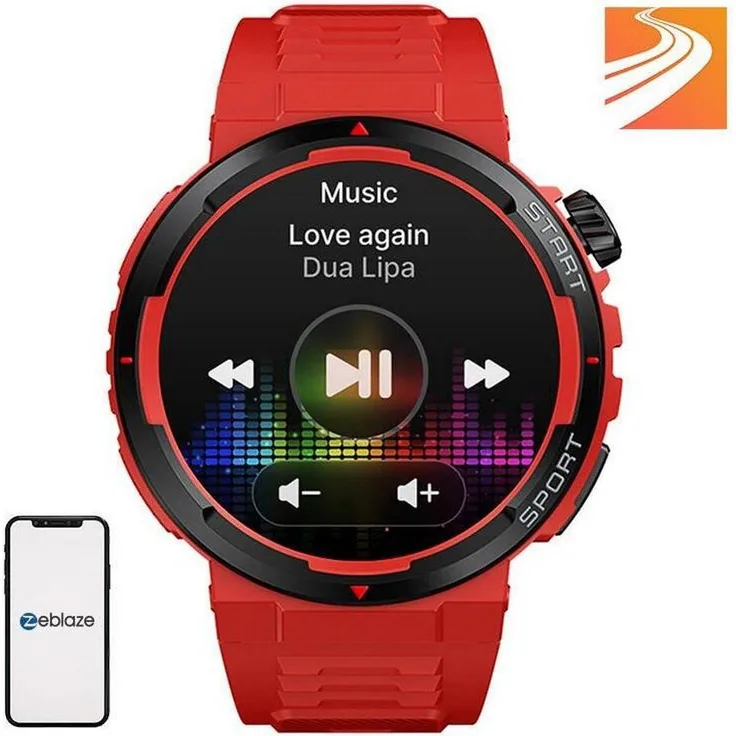 Zeblaze Ares 3 Plus, Smartwatch mit 1,43-Zoll-HD-AMOLED-Display, über 100 Sportmodi und IP68-Schutzart, rot