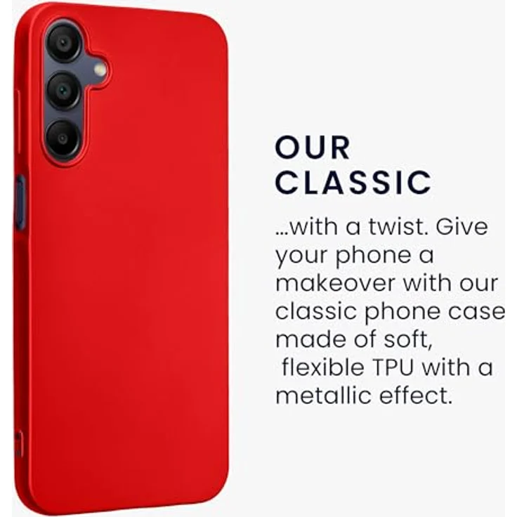 kwmobile Handyhülle für Samsung Galaxy A15 5G, Silikon Case mit metallisch schimmerndem Effekt, Metallic Dunkelrot – Bild 3