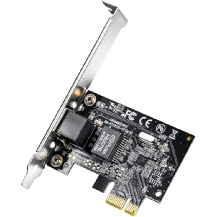 Cudy PE10 Gigabit Netzwerkkarte PCI Express, 10/100/1000 Mbps RJ45 LAN Karte, Treiber frei unter Windows 10/8.1/8