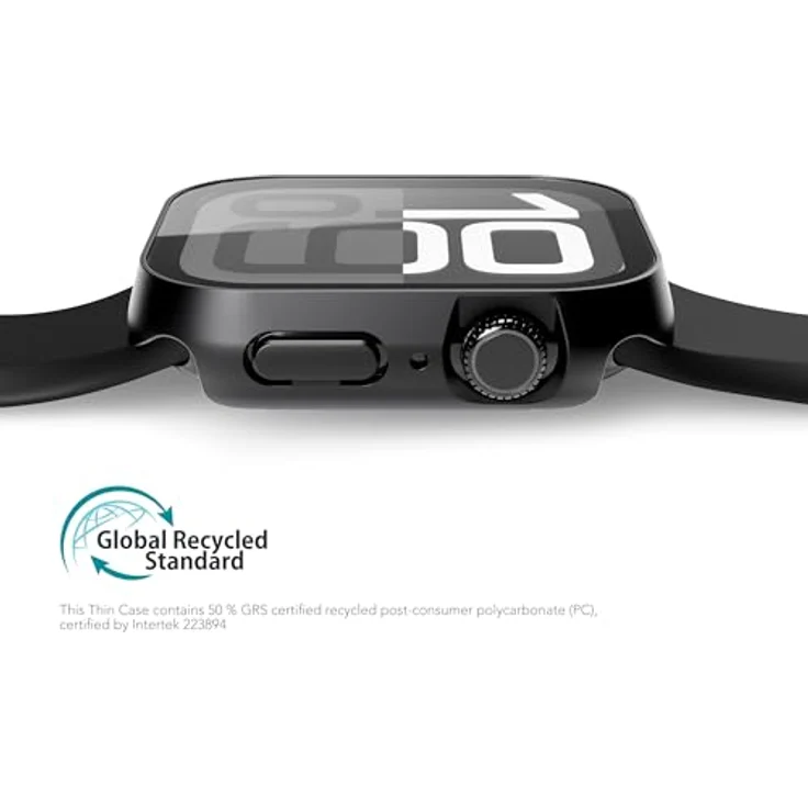 VONMÄHLEN Dünne Hülle für Apple Watch Series 10, Kratzfeste und Wasserabweisende Schutzhülle, 46mm - schwarz, Umweltbewusste Materialien – Bild 2
