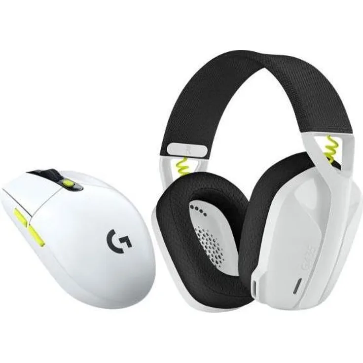 Logitech G Wireless Gaming Combo, Kabelloses Gaming Headset mit LIGHTSPEED Technologie, Grün, Weiss, Schwarz
