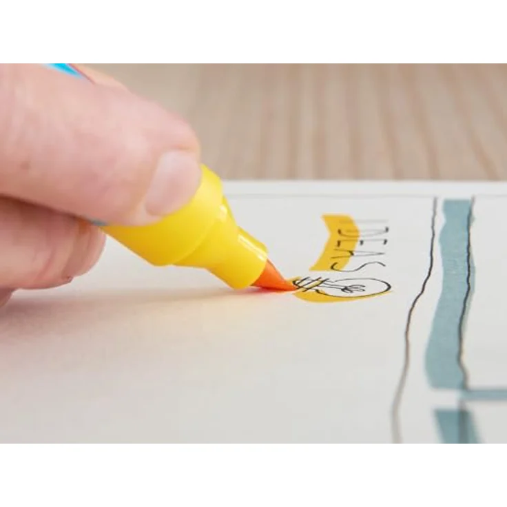 Edding Flipchartmarker effect 4-385010, Nachfüllbarer Pinselmarker für Flipchart-Papier, blau – Bild 3