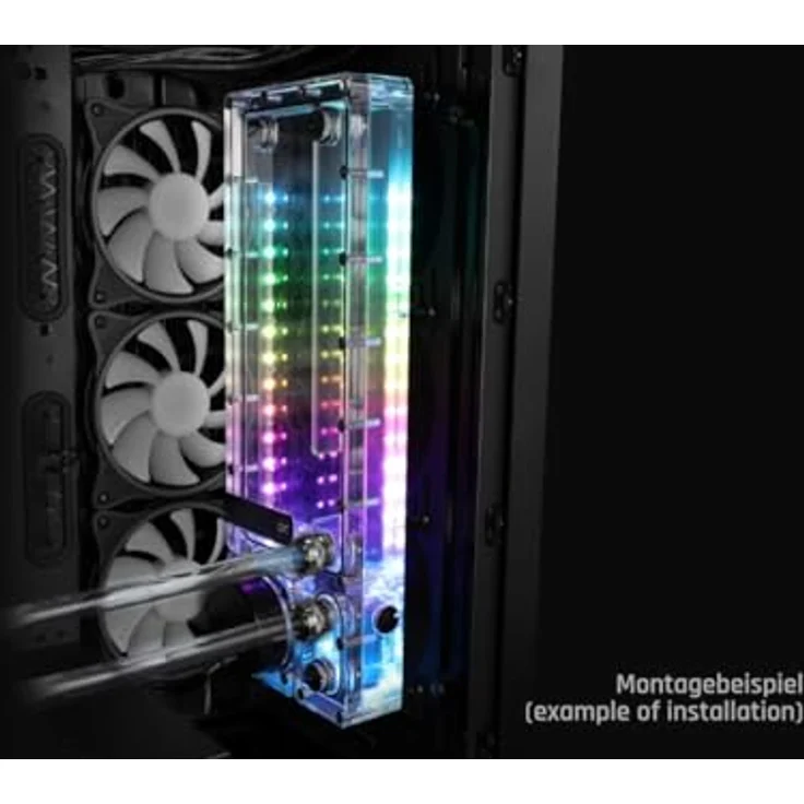 Alphacool Core Flat Reservoir 360 Rechts D5/VPP, aRGB Ausgleichsbehälter mit 500ml Volumen und 5 Anschlüssen – Bild 4