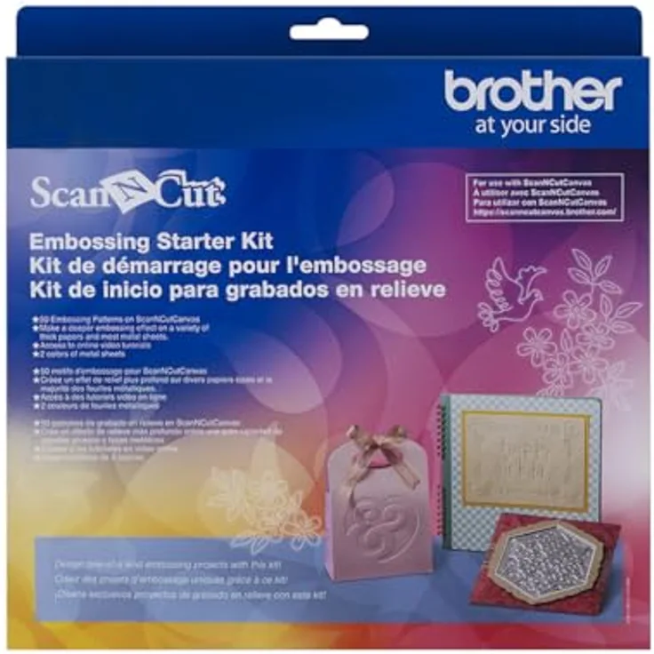 Brother ScanNCut Starter-Set zum Prägen, Komplettset mit 50 Mustern, Prägewerkzeugen und Silber- sowie Kupferfolie