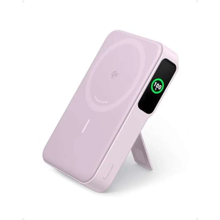 Anker MagGo Power Bank, Qi2-zertifiziertes 15W schnelles MagSafe-kompatibles mobiles Ladegerät, 10.000mAh Akku, Smartes Display & klappbarer Ständer, Für iPhone 15/14/13/12, Inkl. USB-C Kabel – Bild 1