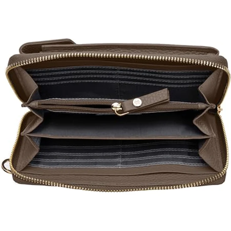 Lazarotti Bologna Leather Handytasche, 100% Leder, 11 cm x 3.5 cm x 19 cm, braun – Bild 2