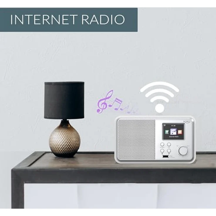 Xoro DAB 300 IR, Digitales WLAN Internet Radio mit 2.4“ Farbdisplay, Bluetooth 5.2, FM/DAB+, Wecker, Weiss – Bild 2