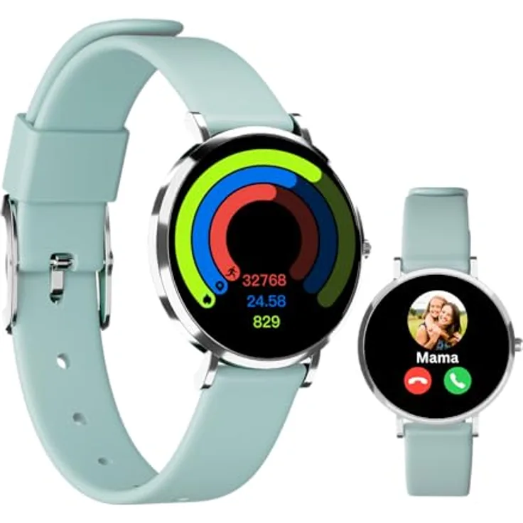 XCOAST LINO TIME Kinder Smartwatch Mintgrün, mit SOS-Taste, Telefonfunktion, wasserdicht, Schrittzähler & gratis Kidz Tag Finder