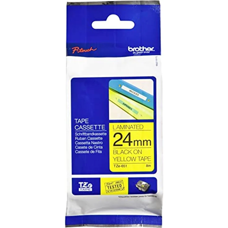 Brother TZe-651 24mm Schriftband P-touch Tape gelb – Bild 1