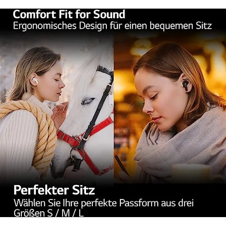 LG TONE Free DT90Q In-Ear Bluetooth Kopfhörer mit Dolby Atmos-Sound, MERIDIAN-Technologie, ANC (Active Noise Cancellation) & UVnano+, Weiß [Modelljahr 2022] – Bild 5