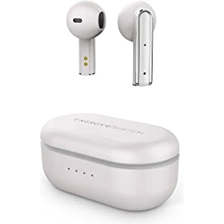 Energy Sistem Earphones True Wireless Style 4 Cream (Kopfhörer zum kabellosen Musikgenuss Kompaktes und ergonomisches Design Charging case Kompatibel mit der ESmart Connect App) – Weiß