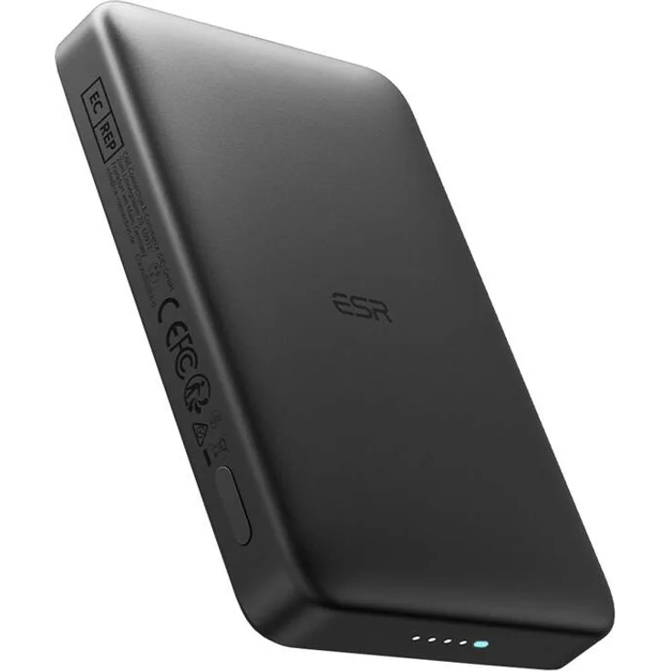 ESR Qi2 MagSlim 10000 mAh Magnetische Powerbank, Schwarz - Schnelles Laden, Kompakte Größe, NTC-Kühltechnologie