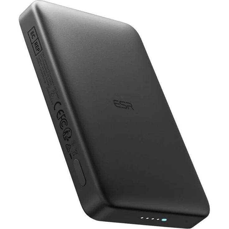 ESR Qi2 MagSlim 10000 mAh Magnetische Powerbank, Schwarz - Schnelles Laden, Kompakte Größe, NTC-Kühltechnologie