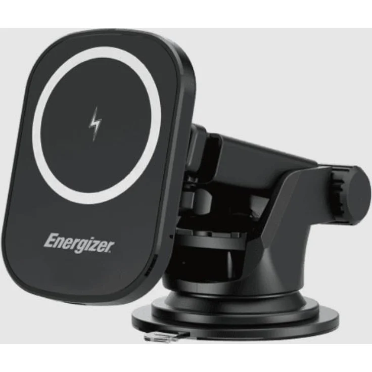 Energizer ECA007, Magnetisches Drahtloses Autoladegerät mit 15W Schnellladung für Qi-kompatible Smartphones, schwarz