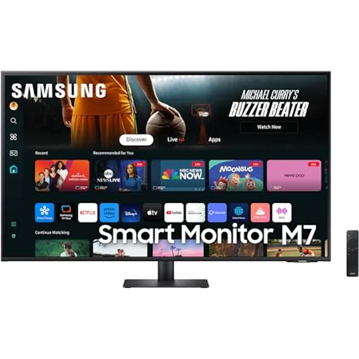 Samsung M70D Smart Monitor, 43 Zoll, 4K AI Upscaling, UHD, 60 Hz, Entertainment und Gaming Hub, Lautsprecher, Smart TV Apps, LS43DM702UUXEN - schwarz – Bild 1