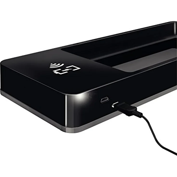 Leitz Stifteschale mit Qi-Induktionsladegerät, Zum kabellosen Laden von Smartphone, Schwarz/Dunkelgrau, Duo Colour, 53650095 – Bild 3