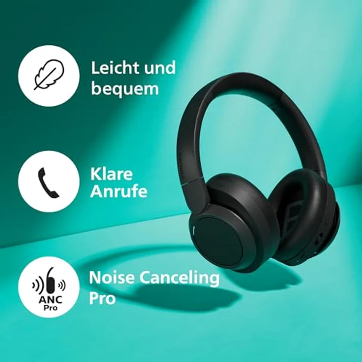 Philips TAH6509BK Over-Ear-Kopfhörer (Active Noise Cancelling (ANC), Google Assistant, Siri, Bluetooth) – Bild 5