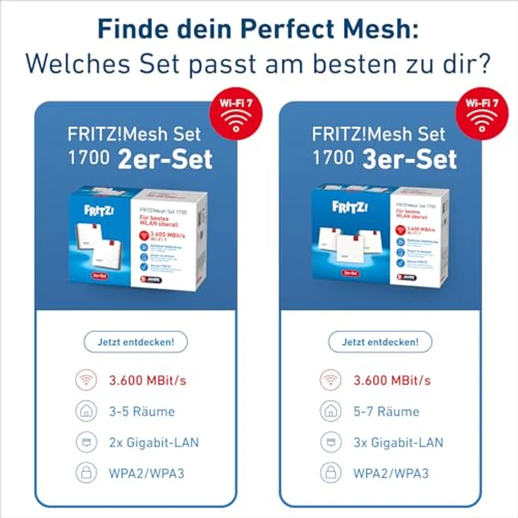 AVM FRITZ!Mesh Set 1700, 3er-Set WLAN Mesh-System mit Wi-Fi 7, bis zu 3.600 MBit/s, einfache Integration – Bild 5