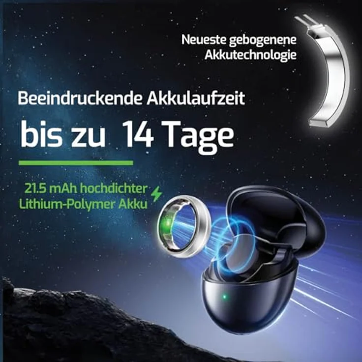 Nextring Smart Ring, Silber-Matt, Ringgröße 11mm, wasserdicht, kompatibel mit Android und iOS, Akkulaufzeit bis zu 10 Tage – Bild 5