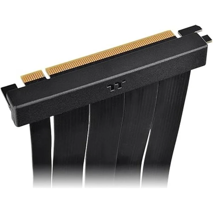 Thermaltake PCI-E 4.0 Dual 90° Riser Cable 130mm Black - Ultimatives Hochgeschwindigkeitskabel mit 2x 90°Adapter und EMI-Abschirmung - Preisvergleich – Bild 3