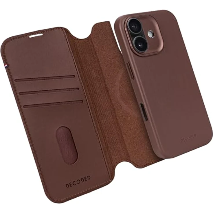 Decoded 2-in-1 Lederhülle für iPhone 17, Abnehmbare Wallet aus Premium ECCO Leder, MagSafe kompatibel, Fallschutz, Kratzfest, Braun – Bild 1