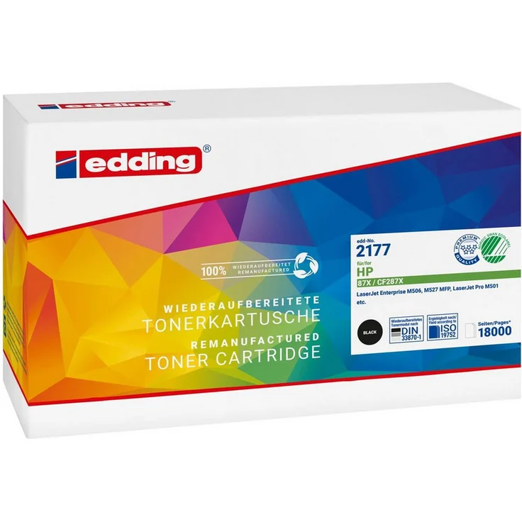 edding Tonerpatrone edding 18-2177, Schwarz, kompatibel zu HP 87X (CF287X), ca. 18.000 Seiten