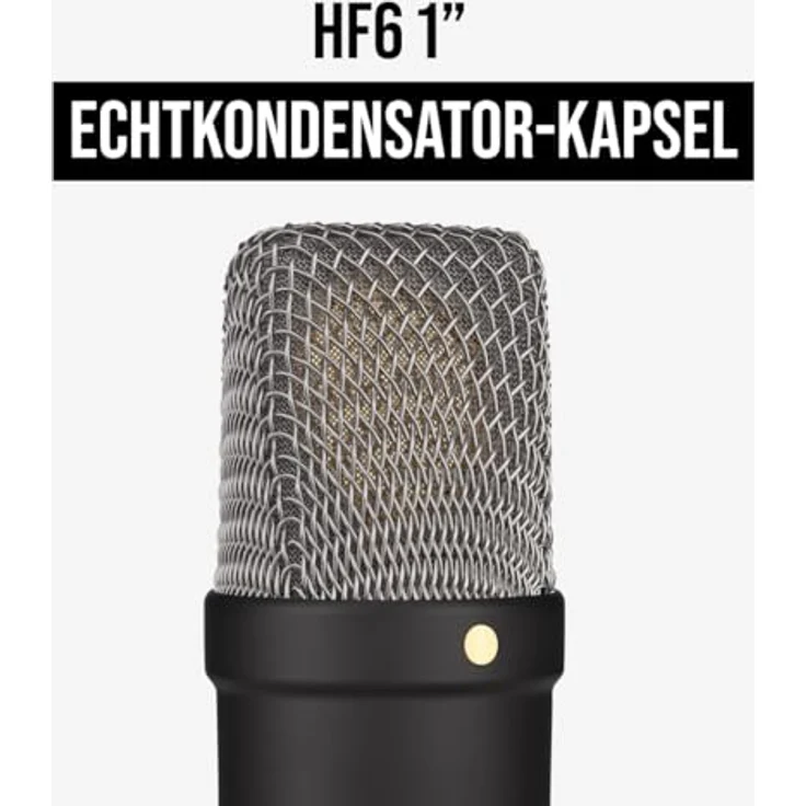 RØDE NT1 Signature Series Großmembrankondensatormikrofon mit Schockhalterung, Popschutz und XLR-Kabel für Musikproduktion, Gesangsaufnahmen, Streaming und Podcasting – Bild 2