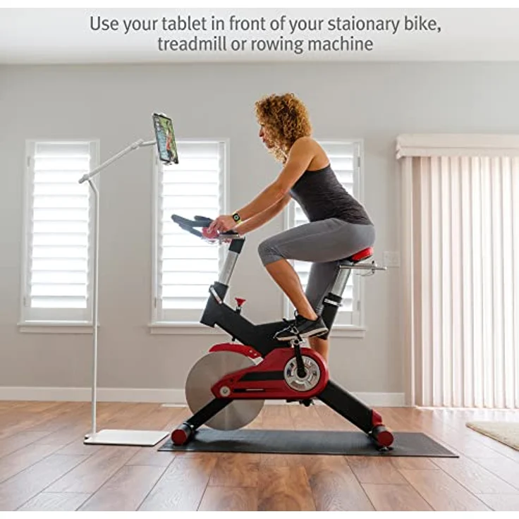 Twelve South HoverBar Tower | Multi-Angle Universal Tablet & iPad Floor Stand Holder for Apple Fitness+, Peloton/Stationary Bikes, Exercise and More (Black) – Bild 2