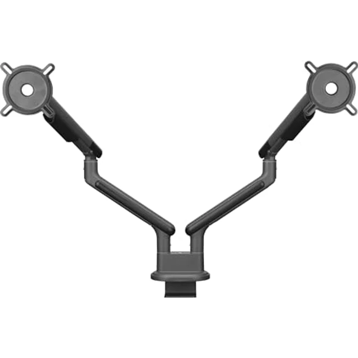 One For All Design Dual Monitor-Tischhalterung für 2 Monitore, 33cm (13") - 81,3cm (32"), Schwarz, ergonomisch höhenverstellbar – Bild 2