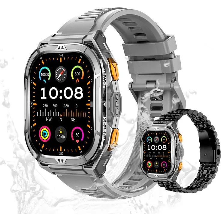Valdus Elegante Fitnessuhr, Herren Smartwatch mit GPS, 5 ATM wasserdicht, 530mAh, Herzfrequenzmessung, Schlafanalyse, Bluetooth-Anrufe