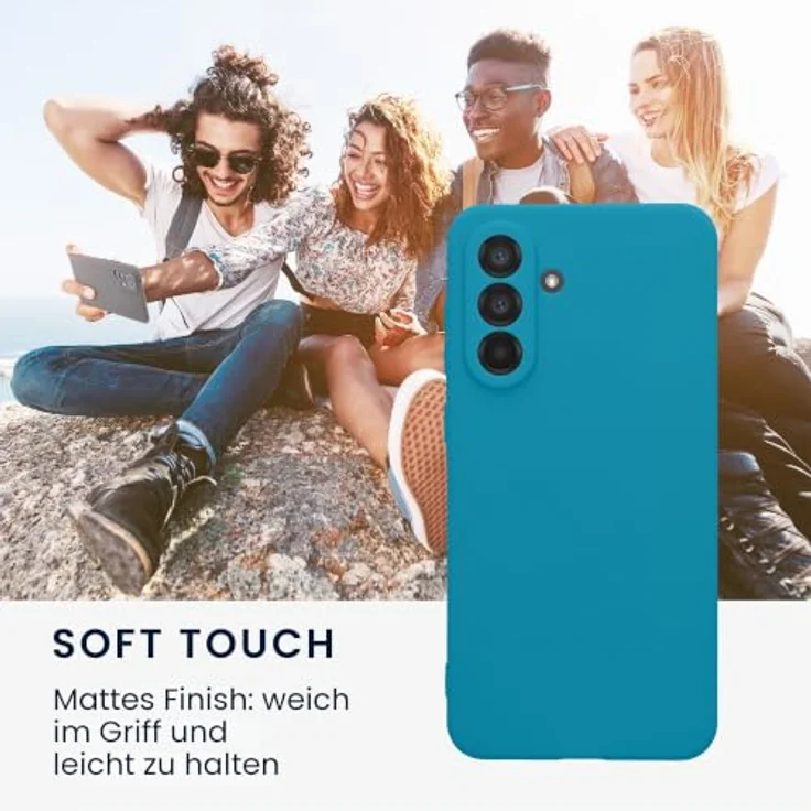 kwmobile Handyhülle für Samsung Galaxy A56 5G, weiche Silikonhülle in Karibikblau, rutschfest und reißfest, präzise Ausschnitte für Kamera und Anschlüsse – Bild 4